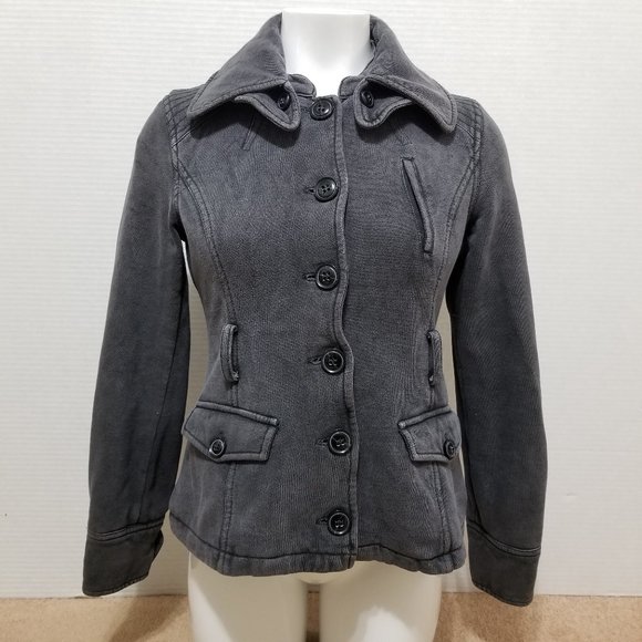 Converse One Star jacket XS Stratford knit pockets button front pea coat - Picture 1 of 15